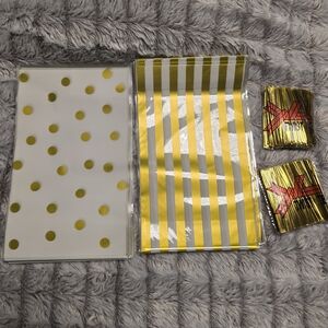 Gold Polka Dot and Stripe Party Bags